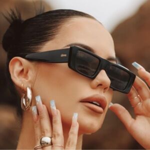 🖤 Dime “Girls Night” Black Rectangular Sunglasses | Modern Streetwear Style
